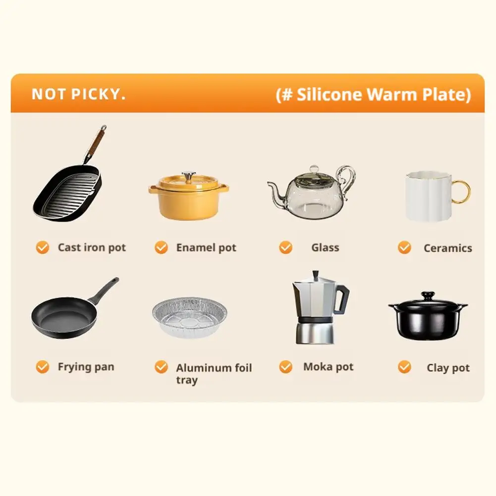 حصيرة طاولة محمولة متعددة الوظائف، درجة حرارة ثابتة، لوحة تسخين منزلية للحفاظ على دفء الطعام