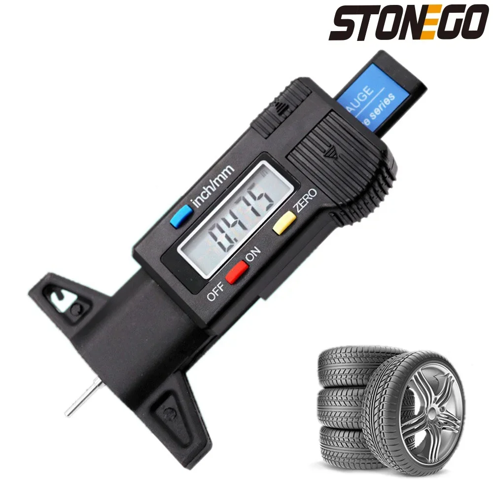 

STONEGO Digital Car Tyre Tire Tread Depth Gauge Meter Auto Tire Wear Detection Measuring Tool Caliper Thickness Gauges