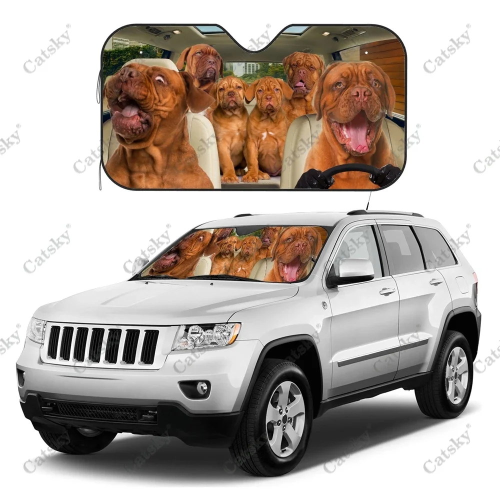 Dogue Debordeaux Car Sunshade, Car Decoration Gift, Windscreen Sunshield for Car Window Sunshade Cover Foldable Uv Ray Reflector