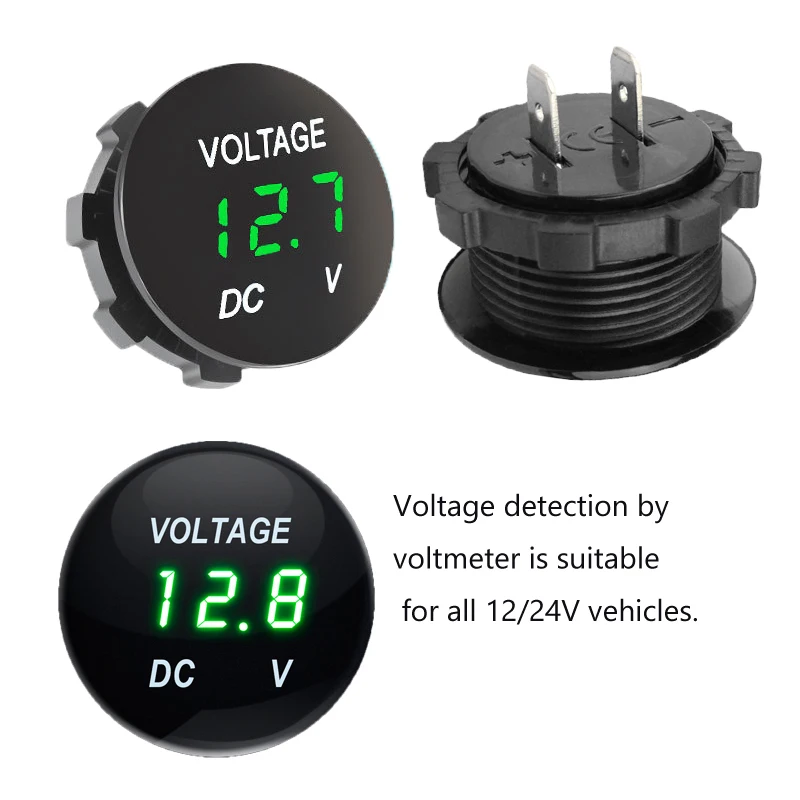 4 in 1 Marine Switch Panel 12V Dual USB Charger Socket Power Outlet LED Voltmeter Cigarette Lighter Socket ON Off Button Switch