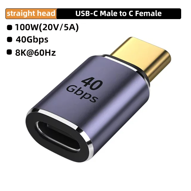 USB4.0 40Gbps OTG type C 90 graden Adapter 100W 5A USB C naar Type C Snel Opladen Converter USB C Data Adapter Voor Macbook 8K60HZ