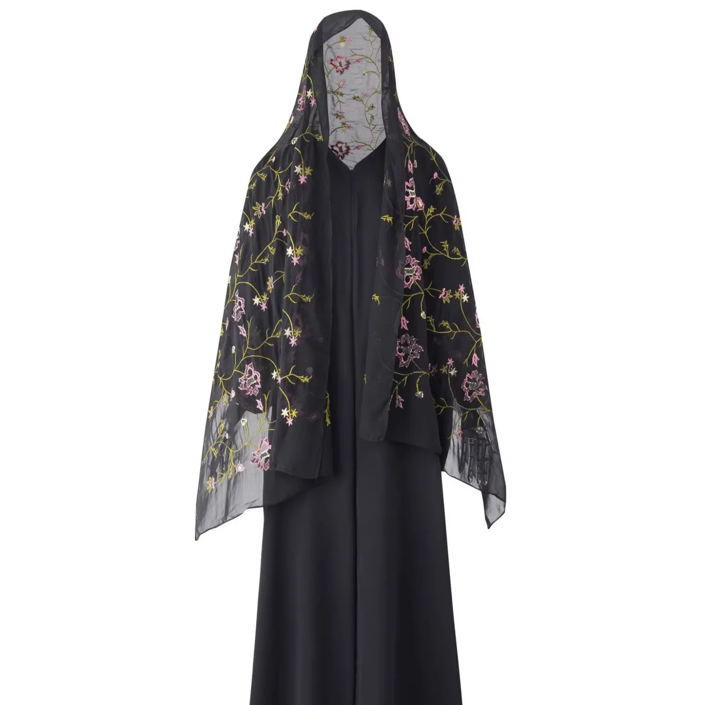 Eid Dress Suit Women Muslim Party Abaya Dresses 2 Piece Sets Headscarf Long Robe Embroidery Jalabiya Kaftan Vestidos Morocco
