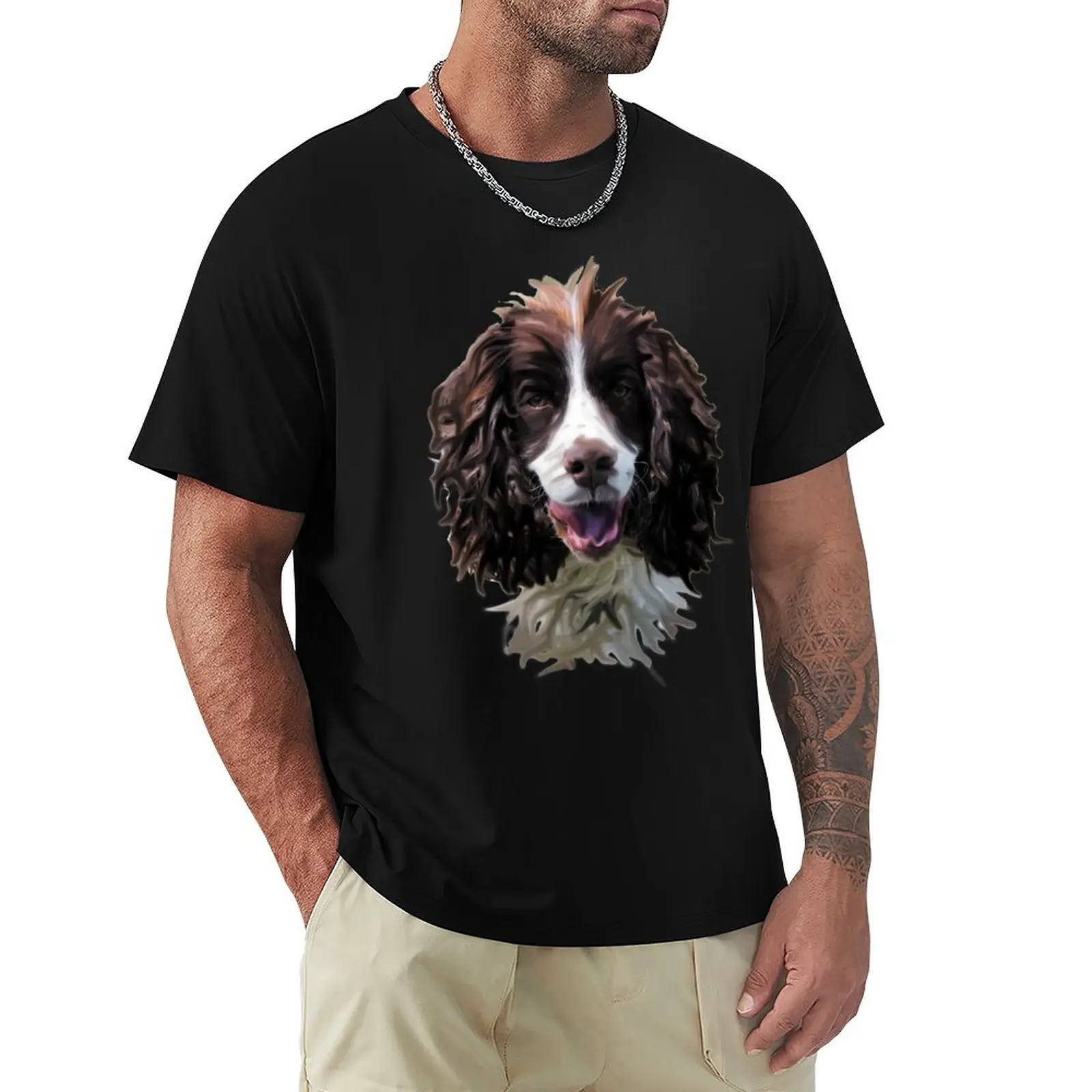 Springer spaniel T-Shirt t shirt for man 100 percent cotton T-Shirt