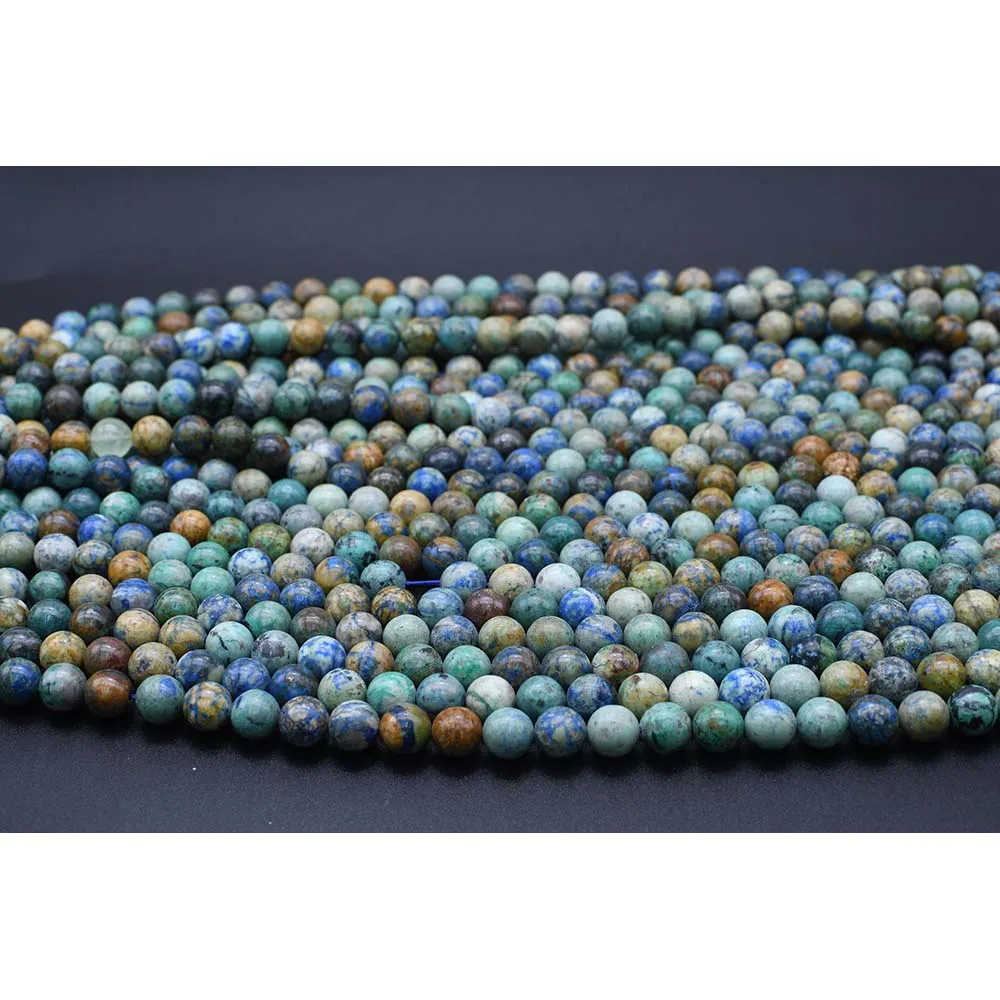 8mm Natural Smooth Chrysocolla round Stone Beads For DIY necklace bracelet jewelry making 15 