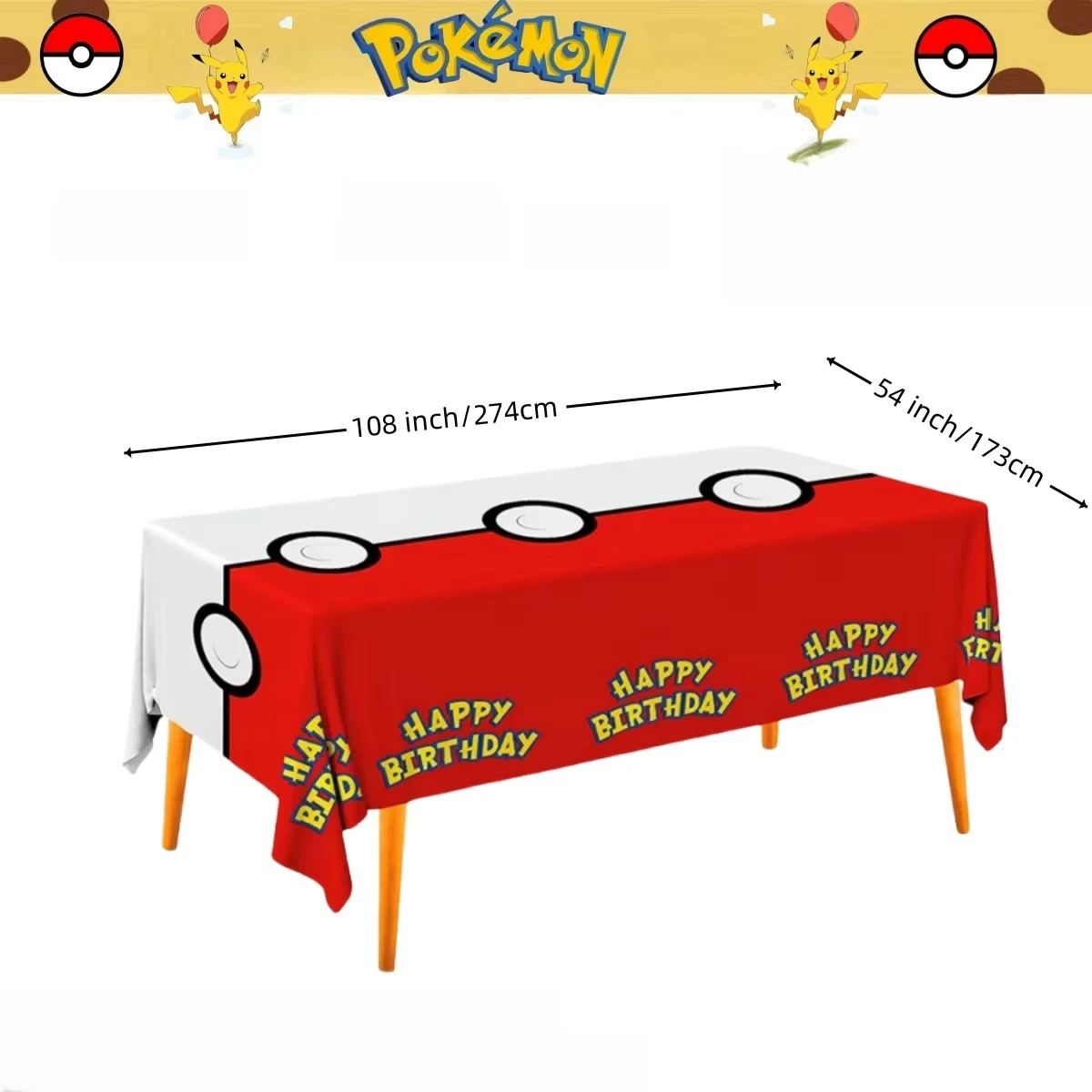 Mantel Pokemoned, decoración de fiesta de cumpleaños, Pikachu, mantel desechable, cubierta de mesa, Baby Shower, regalo para niños, suministros para fiestas