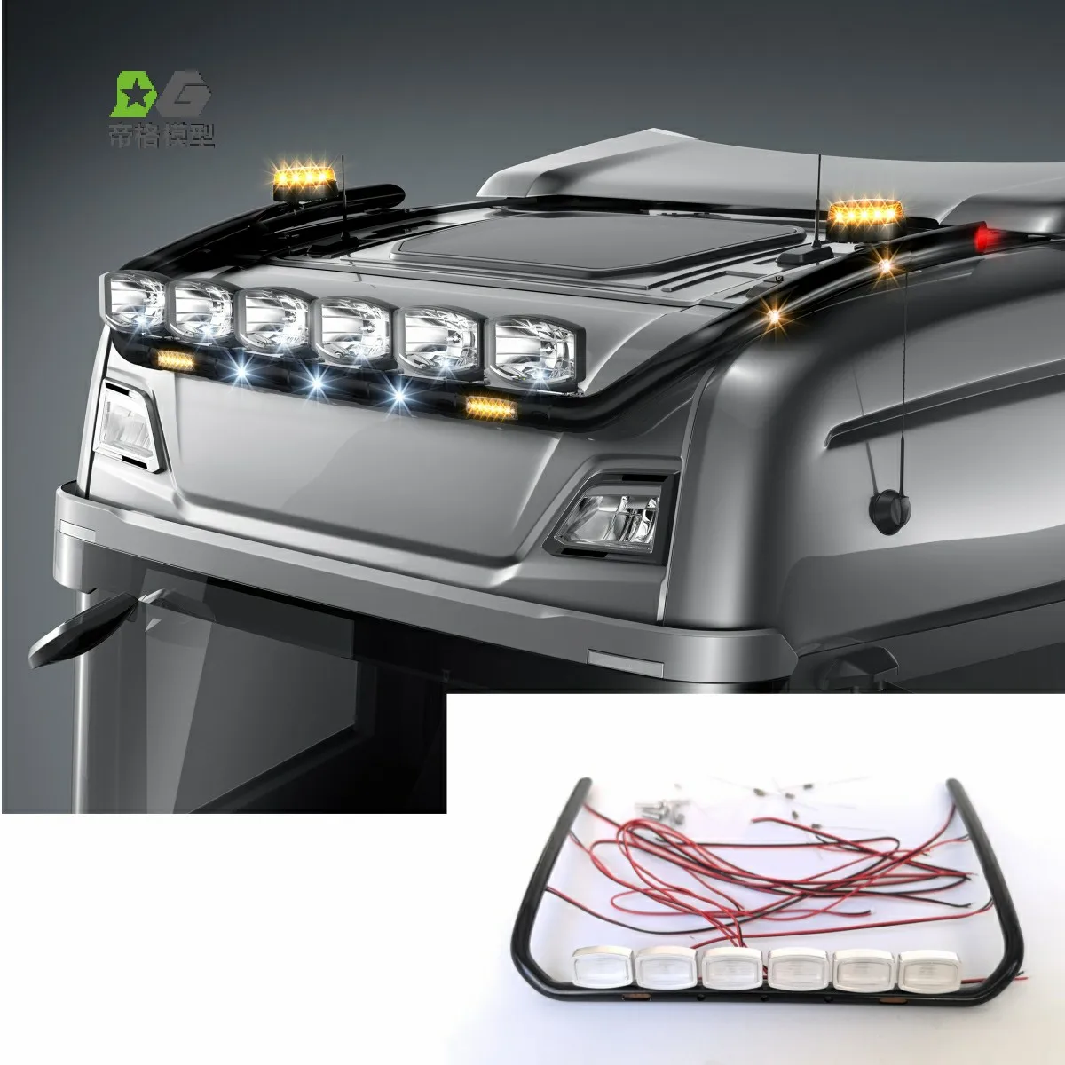 LED Simulation High Ceiling Spotlight Voltage 3v for Tamiya 1/14 RC Truck Dumper Scania 770s 56371 Volvo 56360 DIY Modification