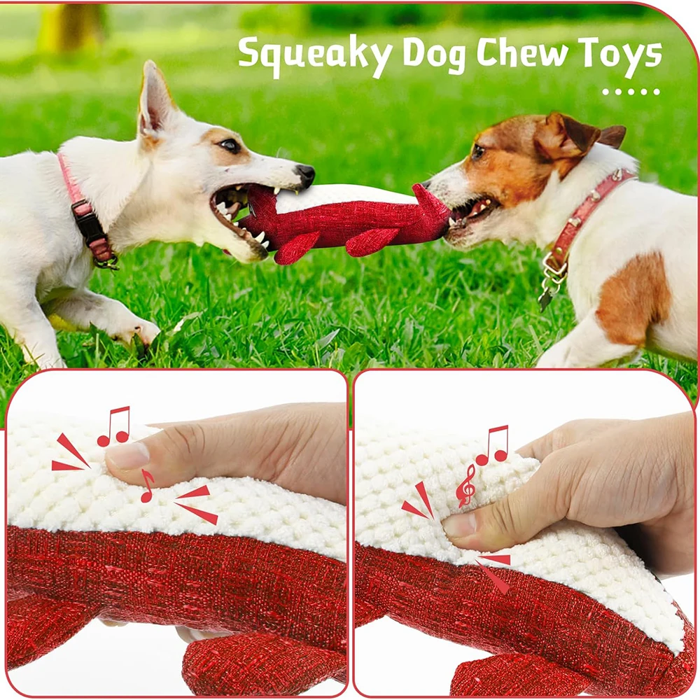 Pet Plush Crocodile Toys Squeak Dog Toys Plush Soft Durable Chewing Dog Cleaning Teeth Interaction Playing Training Pet Supplies