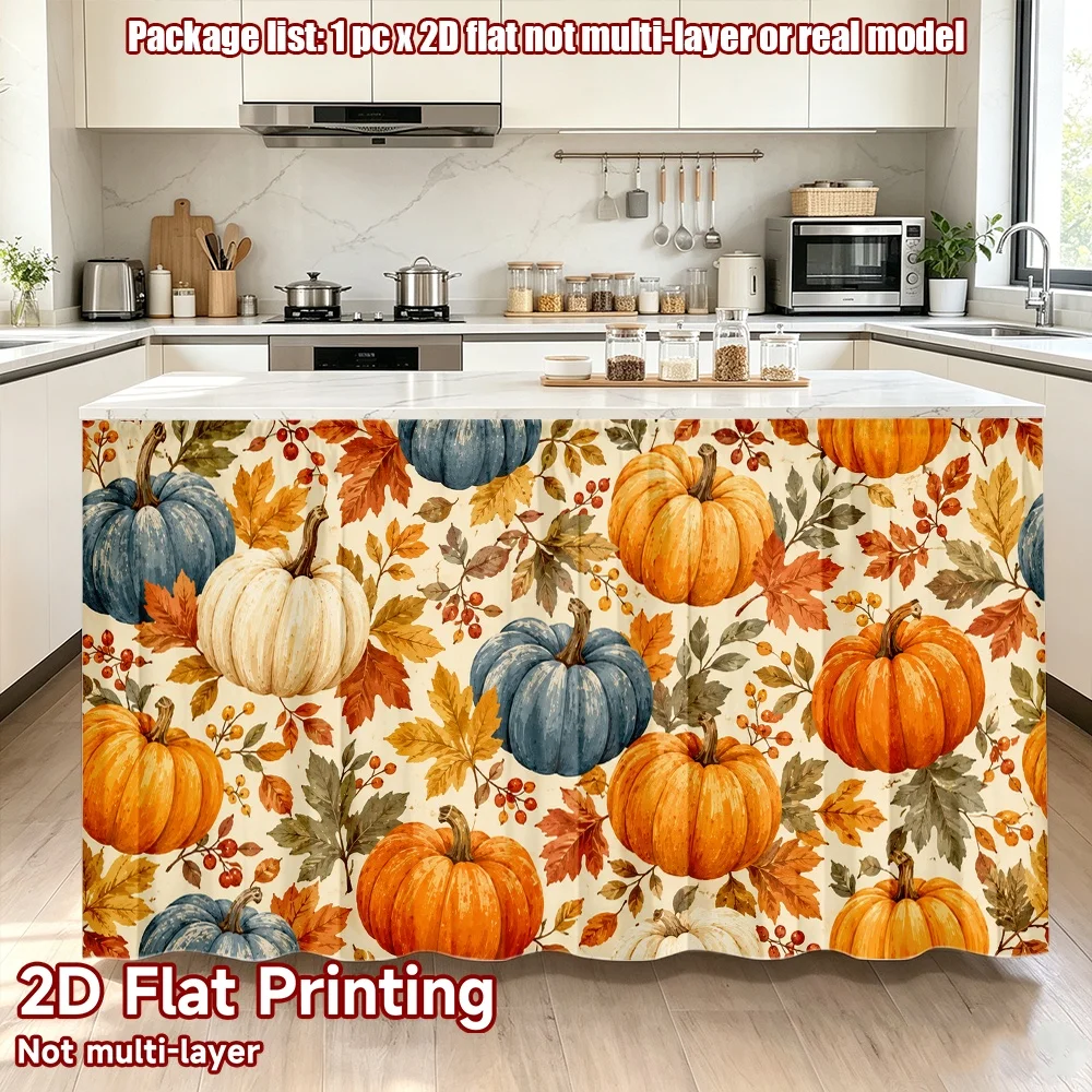 2D flat 1pc Retro country style shoe cabinet curtains Colorful Gourds Digital printing Suitable for kitchen cabinets and shoe