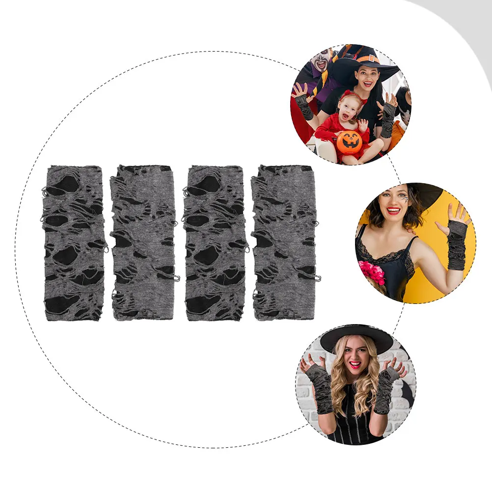 زوجان من إكسسوارات الهالوين التنكرية المريحة والمتينة والمريحة بدون أصابع على الطراز القوطي