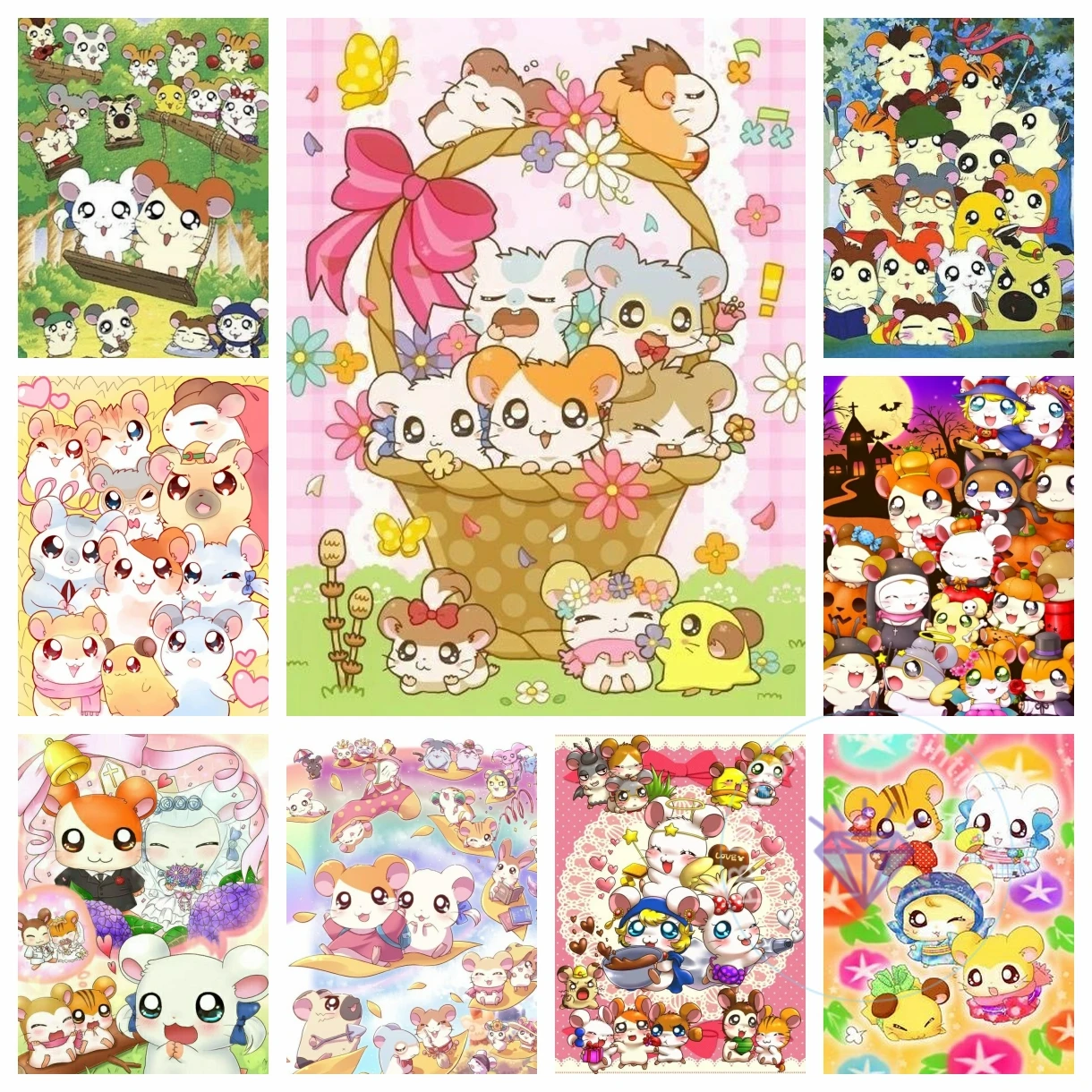 

H-Hamtaro-O AB Diamond Painting Kit 5D DIY Diamond Embroidery Cross Stitch Handmade Art Gift Crafts Home Decor Children Gift