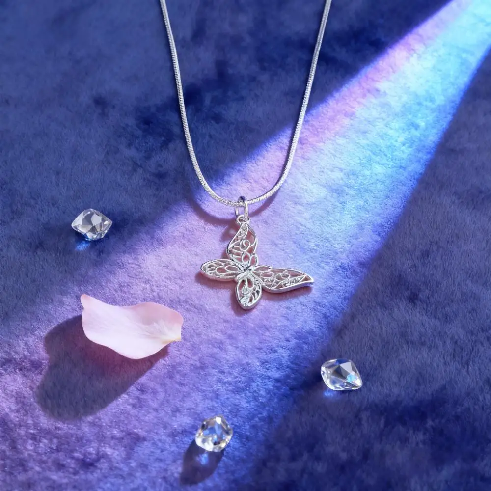 

Стильное колье из серебра 925 пробы с изображением красивой бабочки, модные украшения для женщин, свадебные аксессуары, подарки для праздников и торжеств