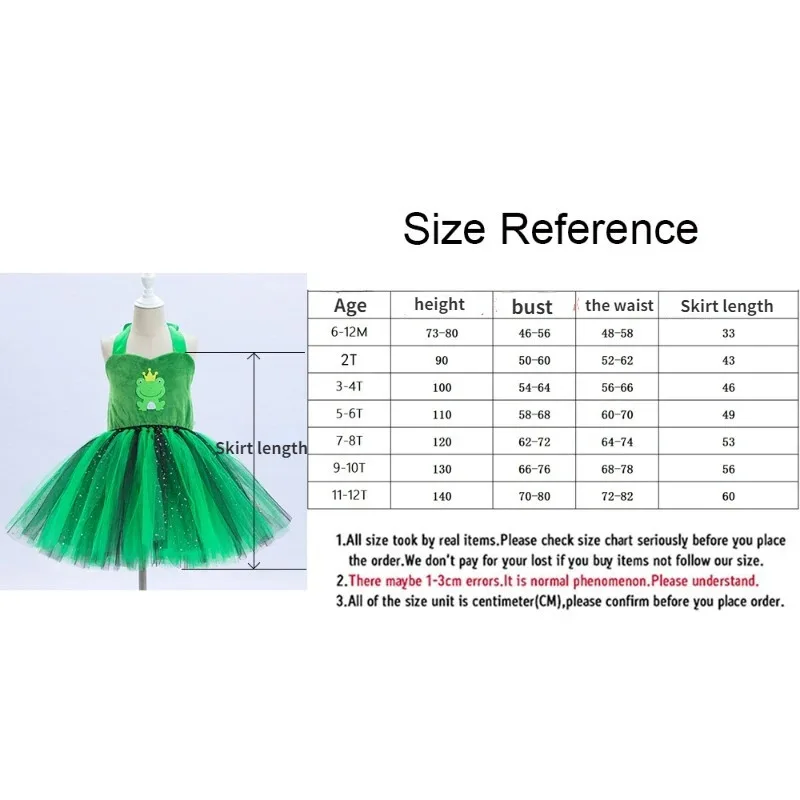 Falda tutú de rana para niñas pequeñas, faldas de tul esponjosas para niñas pequeñas, disfraz de tutú de animales, traje para niños, vestido de fiesta de Halloween de 1 a 12T