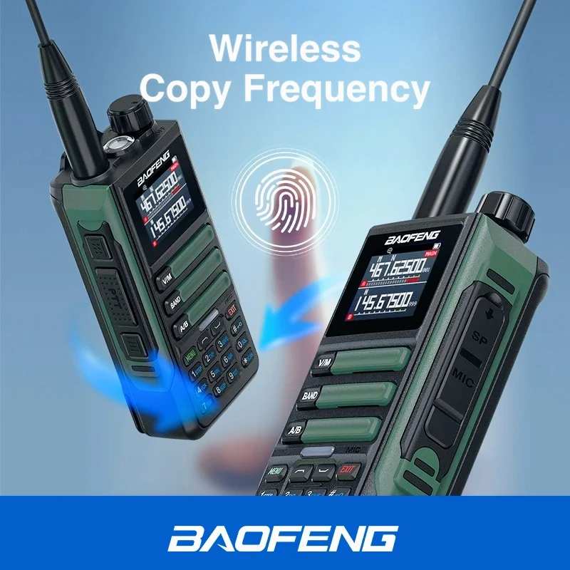 Baofeng UV16M V2 Walkie Talkie 15W de alta potência AM FM Rádio bidirecional Banda completa 999CH Cópia de frequência