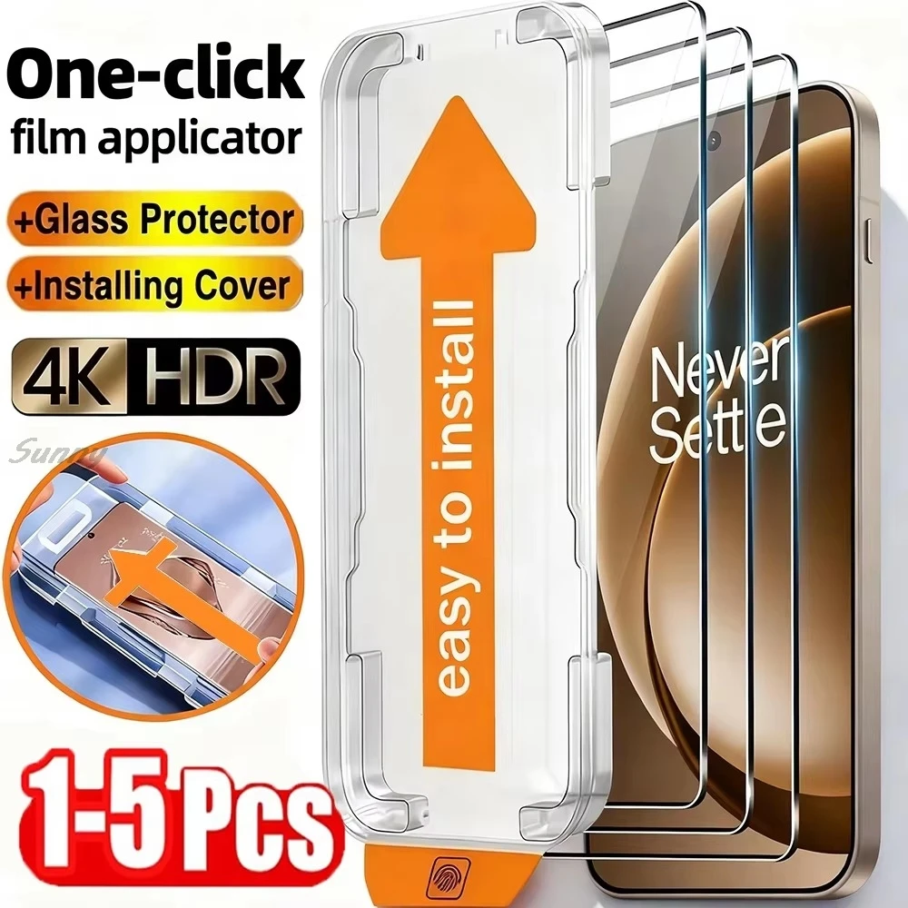 1-5PCS Dust Free Installation Full Cover Tempered Glass For OnePlus 15T 13T 13 15 11 12 10 Pro 15R 13R 13s Nord CE6 CE5 5 6 Film