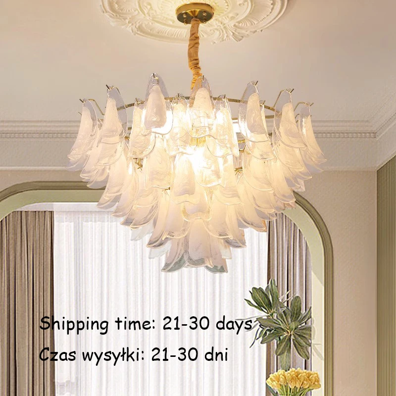 

21-30 Day Arrival,Gold Adjustable Hanging White Glass Chandelier,Dining Room,Living Room Home Ceiling Lighting Decoration,D60 cm
