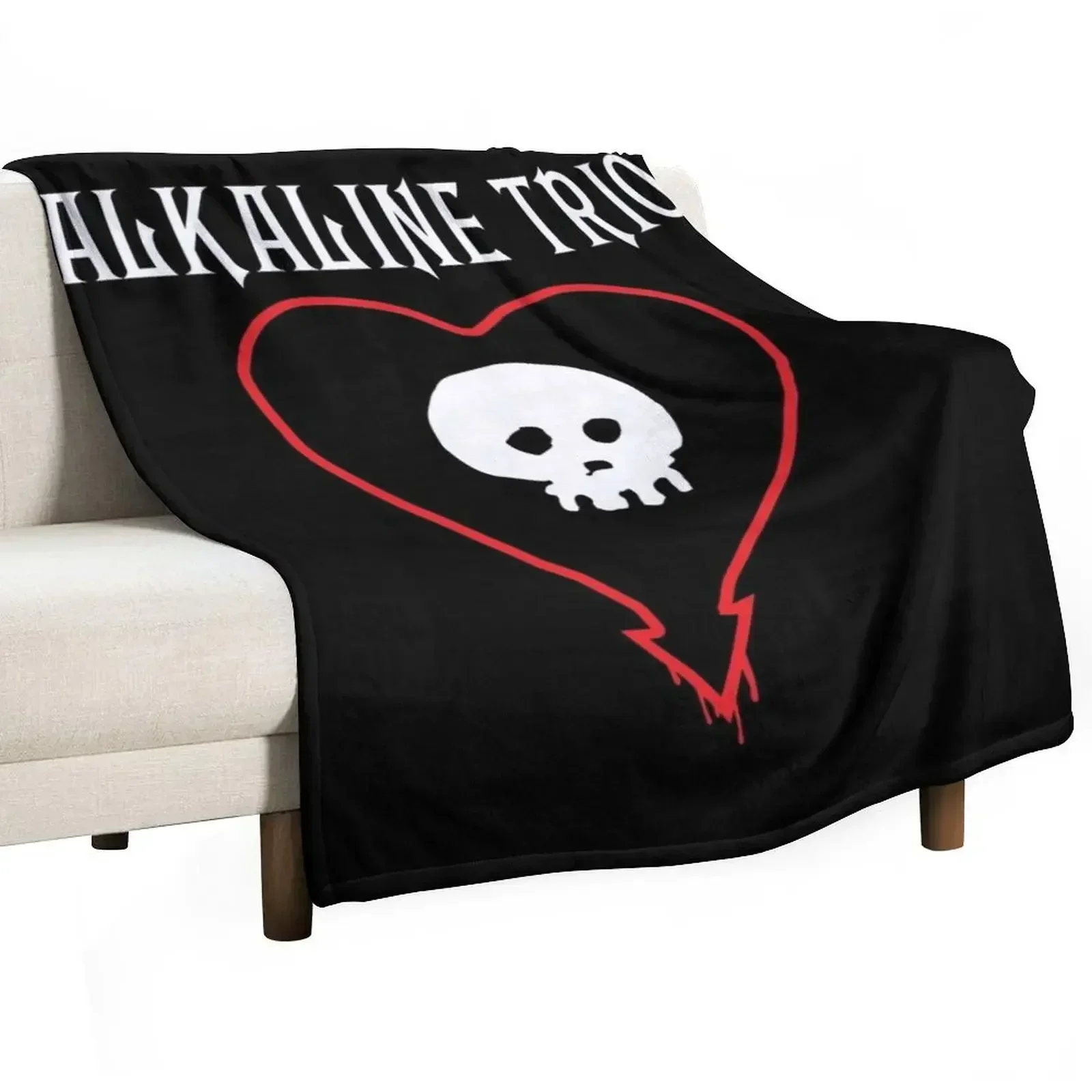 

Alkaline Trio Punk Band Logo - Skull Heart Text Throw Blanket Blankets For Bed Soft Big Tourist Blankets