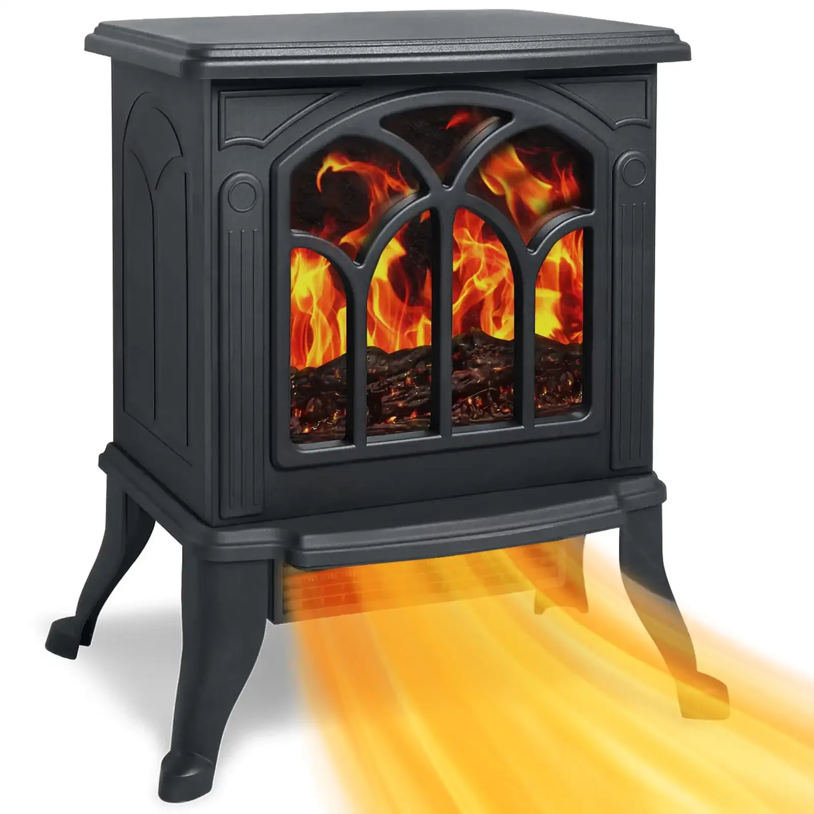 Electric Fireplace Heater 1500W Infrared Fireplace Stove with 3D Flame