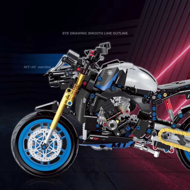 BaooMA – blocs de construction rétro, échelle technique, moteur de moto, LINKAGE PISTON, jouets de motocycliste pour enfants garçons, cadeaux d'anniversaire, 1/8