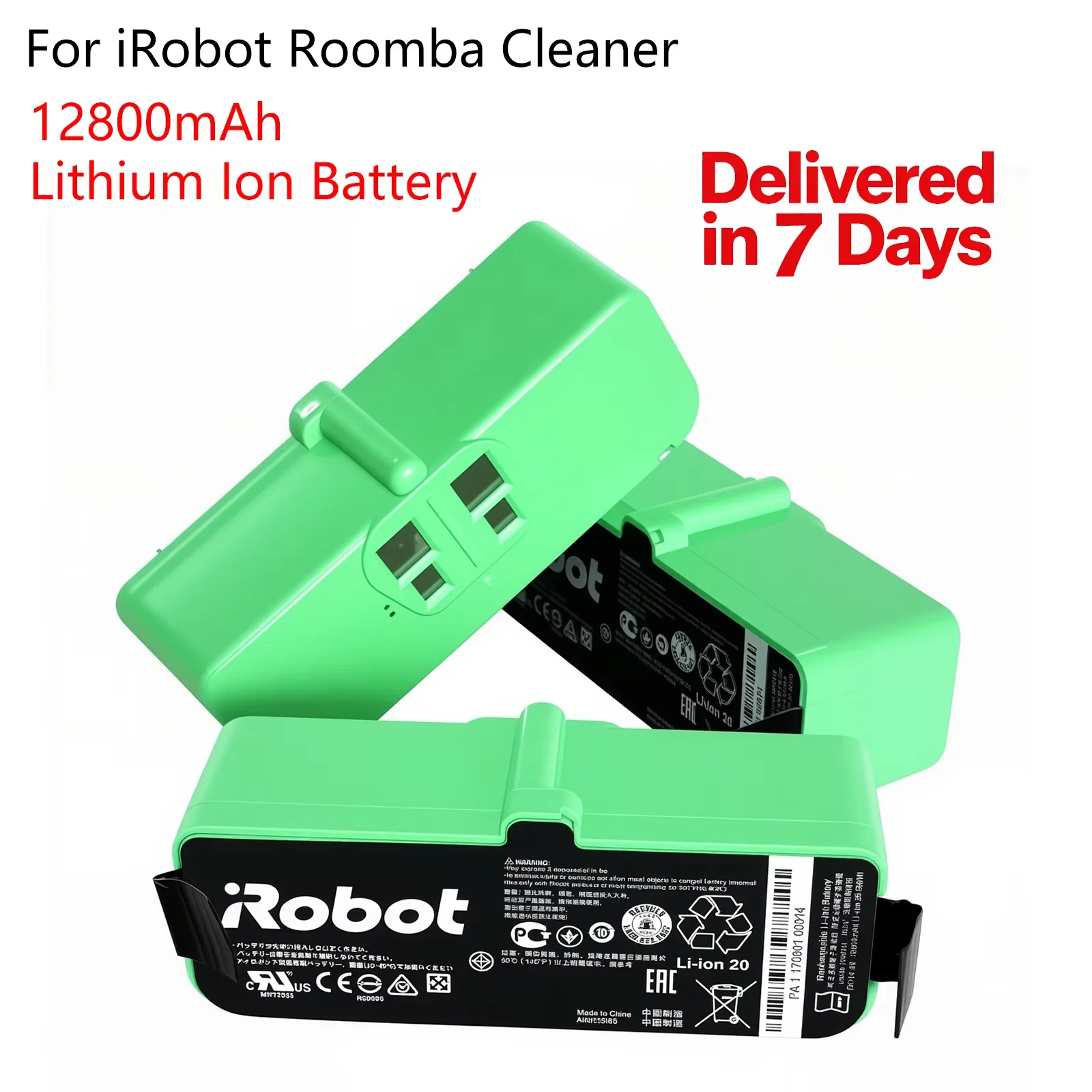 14,4V Lithium-Ionen-Ersatzakku mit hoher Kapazität, lange Lebensdauer, passend für iRobot Roomba 600 700 800 900 Serie 980 960 895 695 Roboterstaubsauger