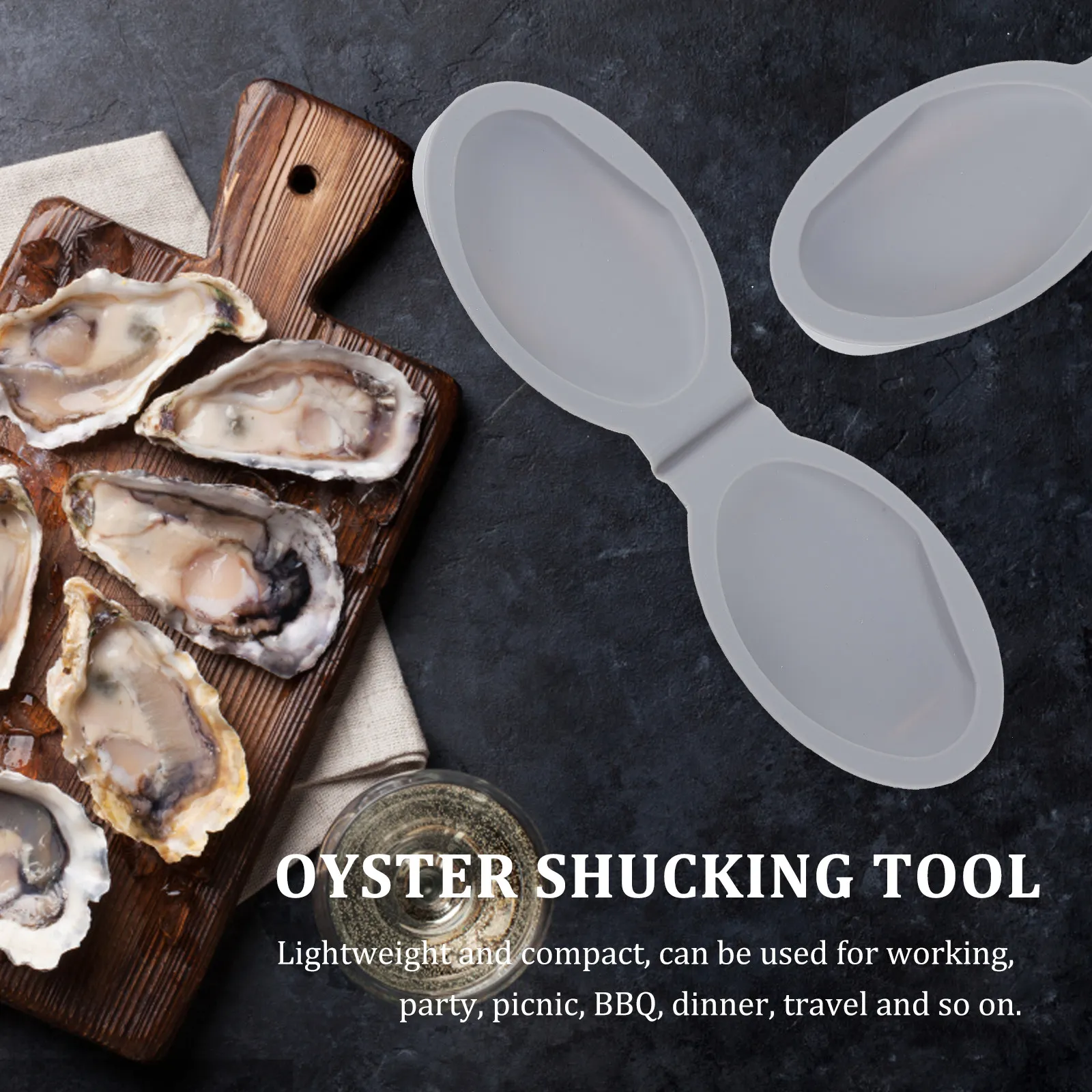 2Pcs Food Grade Silicone Oyster Opener Ergonomic Shucking Tool Hand Guard for Oysters Clams Scallops Shellfish Indoor Outdoor