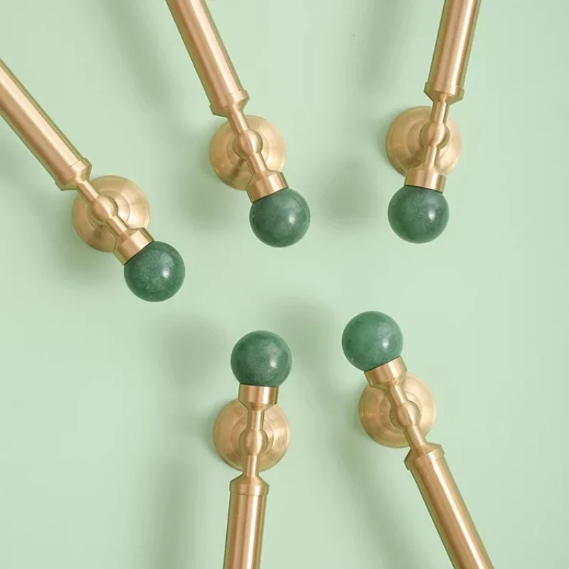 Luxuriöse Griffe und Knöpfe aus Messing und rosa Kristall, grüner Schrankgriff für Küchenschubladen / weißer dekorativer Knopf – Detail 15