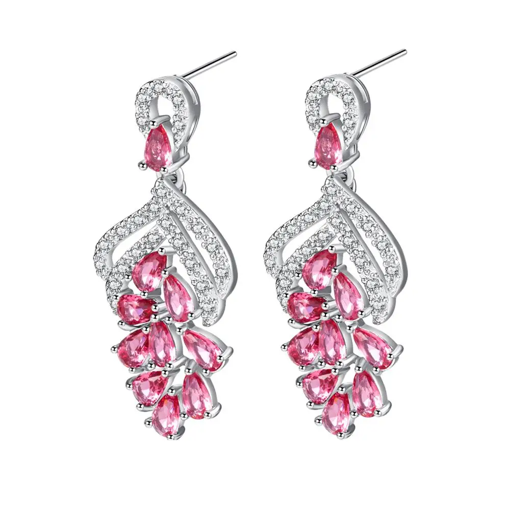 

Pink Zircon Stud Earrings Women Micro-clayed Jewel Gift Easy Wear Celebration Birthday Party Stylish Lovely Unique Design
