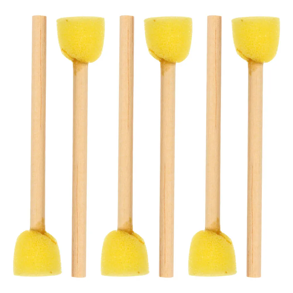 

6 Pcs PAINTING BRUSH Kids Sponge Kit Finger Sponges Daubers Round Brushes Face Template Fabric