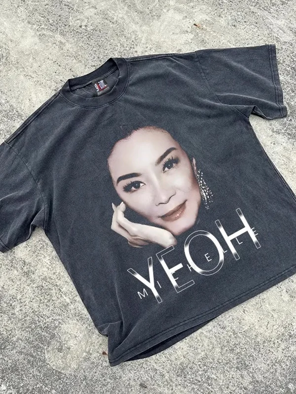 Duży Rozmiar 300 Pou 2025 Nowy Paryż Portret ort Sve T-shirt Czysta Bawełna Modny Waed f Sve Damski Top