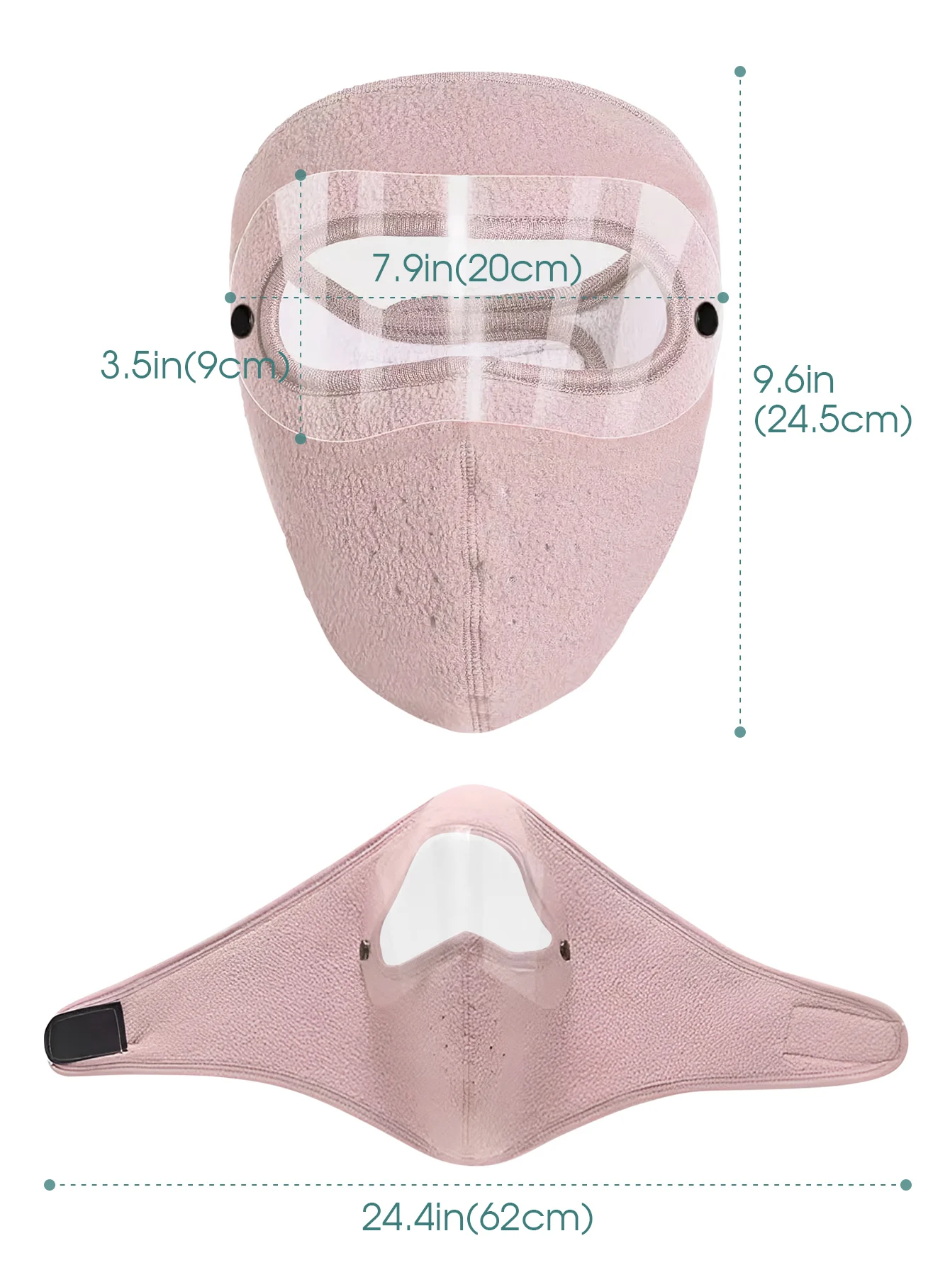 Motorcycle Cycling Mask Winter Windproof Warm Running Full Face Cover Headwear with HD Anti-fog Face Shield for Climbing Skiing