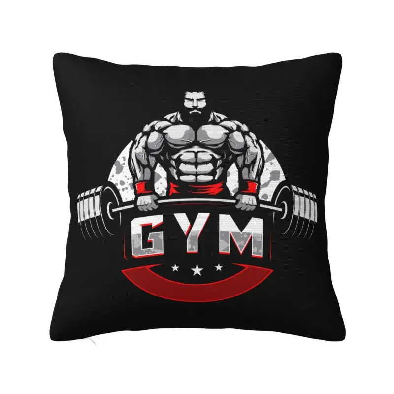 Bodybuilding Gym Throw Pillow Case 66*66cm Sofa Fitness Muscle Cushion Cover Soft Polyester Pillowcase Double-sided Printing