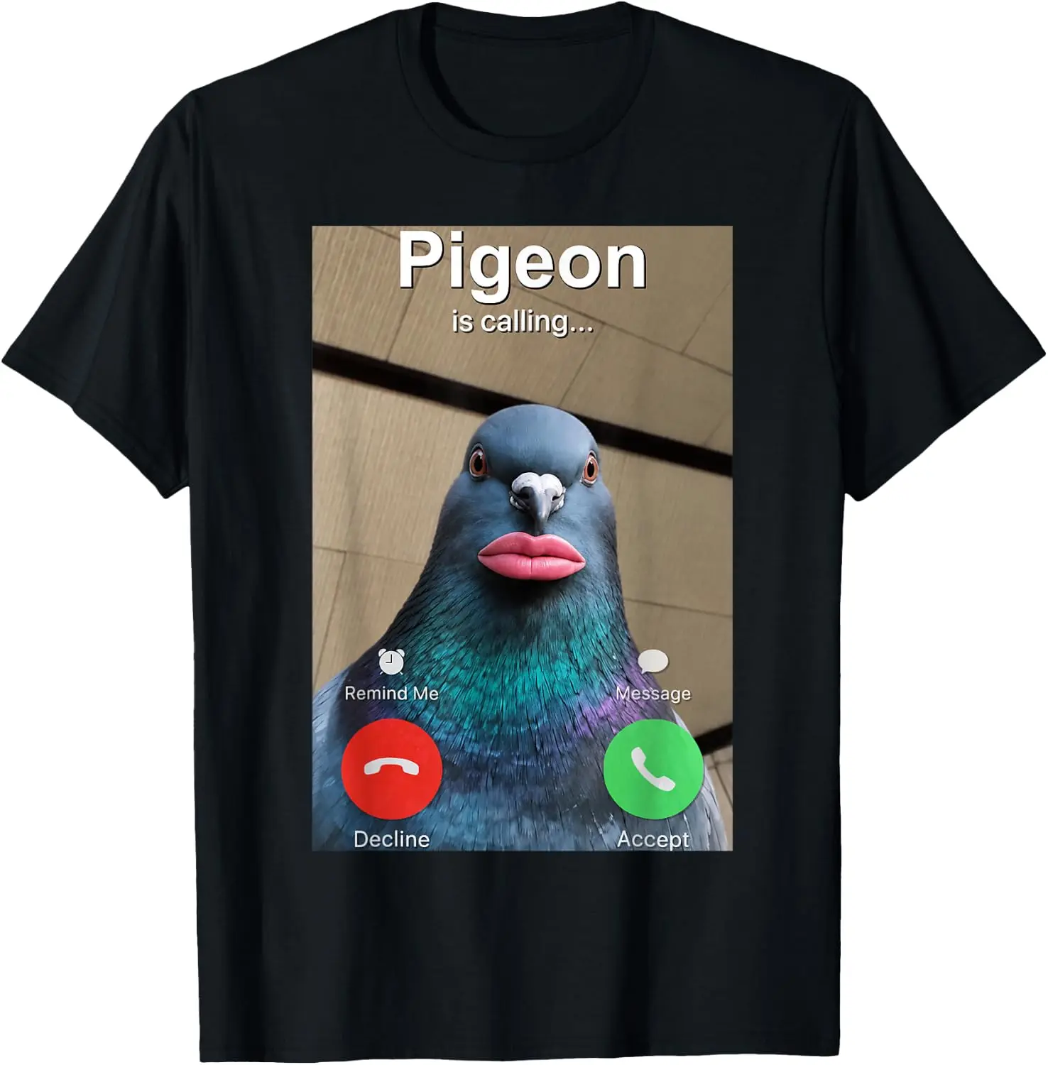 Funny Cantina Pigeon Is Calling Brainrot Meme T-Shirt Breathable, heavyweight pure cotton short-sleeve top—stylish, plus-size, and suitable for year-round wear with a sporty, casual vibe