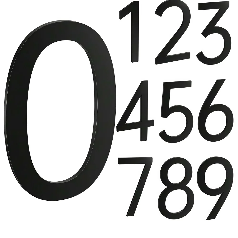1pc Self Adhesive 3D Number Stickers 0-9 Number Sticker Building Floating Exterior House Apartment Cabinet Mailbox Numbers