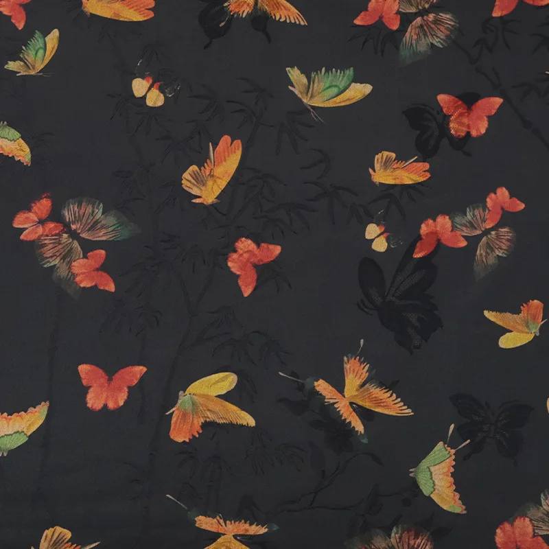 

Real Silk Jacquard Fabric Dress Women's Fashion Han Chinese Clothing