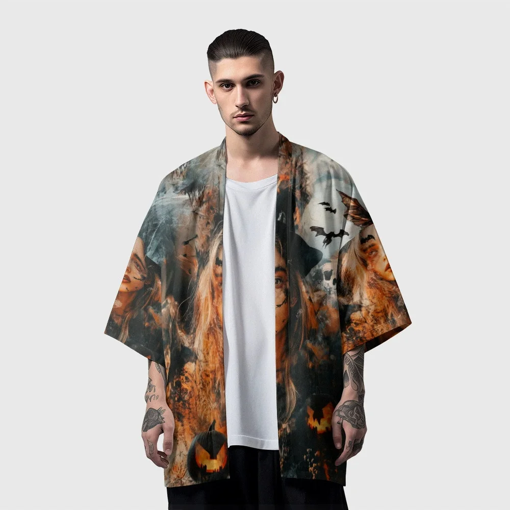 

Men's And Women's Kimono Kimono Yukata Japanese Print Haori Obi Beach Men's Kimono Cardigan Japanese Streetwear