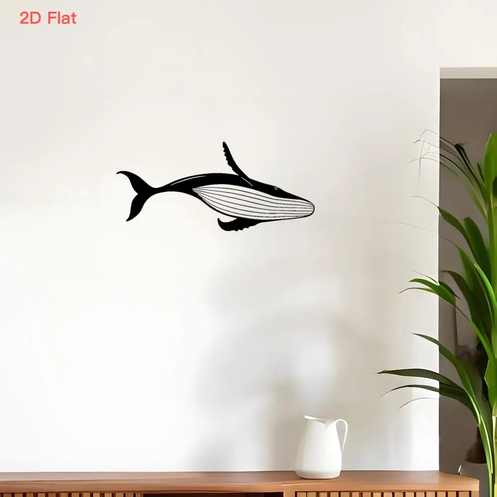 CIFBUY Iron Whale Wall Art Laser Cut Forged Metal Ocean Theme Decor Elegant Nautical Style For Bedroom Office Room Decoration