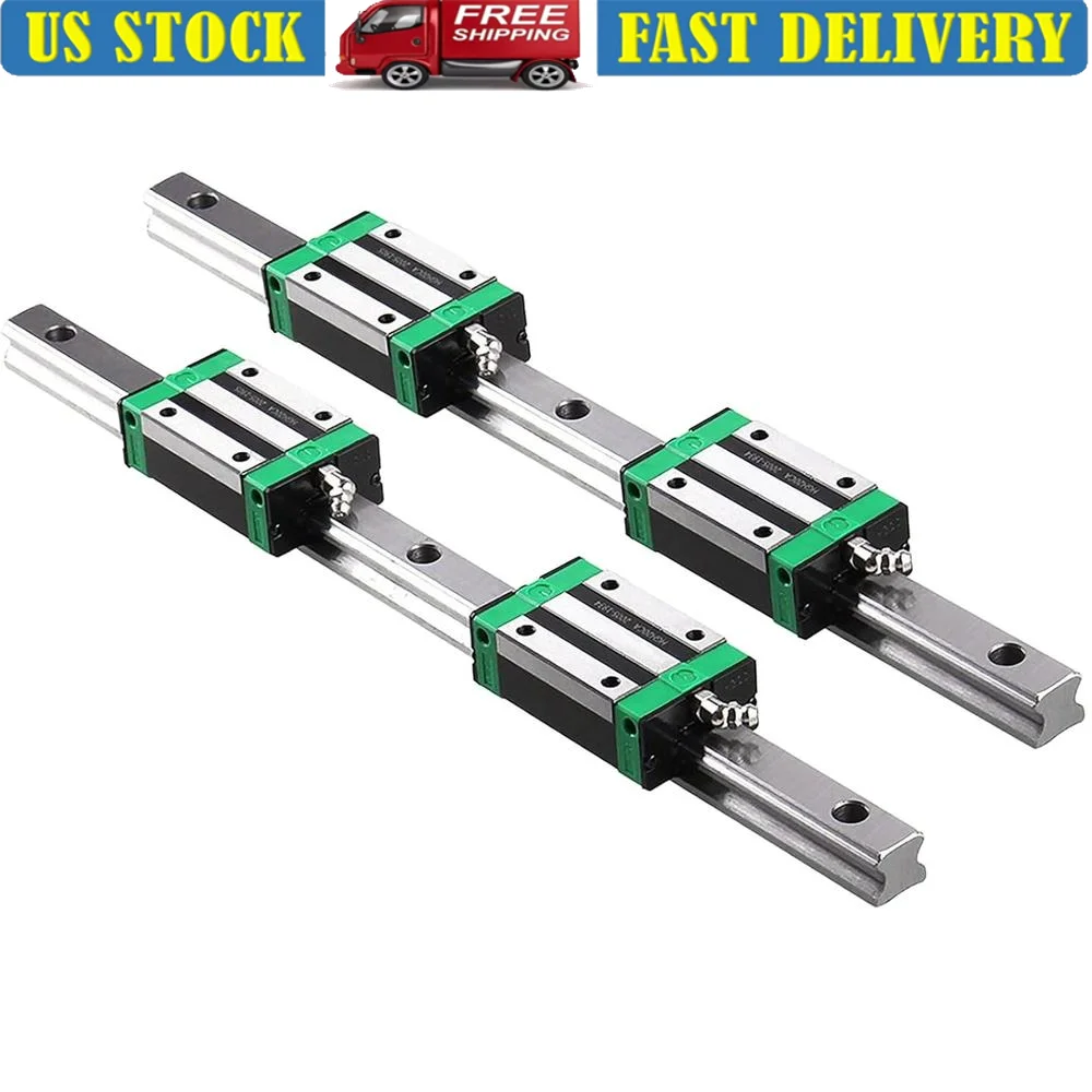 

HGR20 Linear Rail 2PCS 300mm with 4PCS HGH20CA Sliding Blocks CNC Router DIY Applications