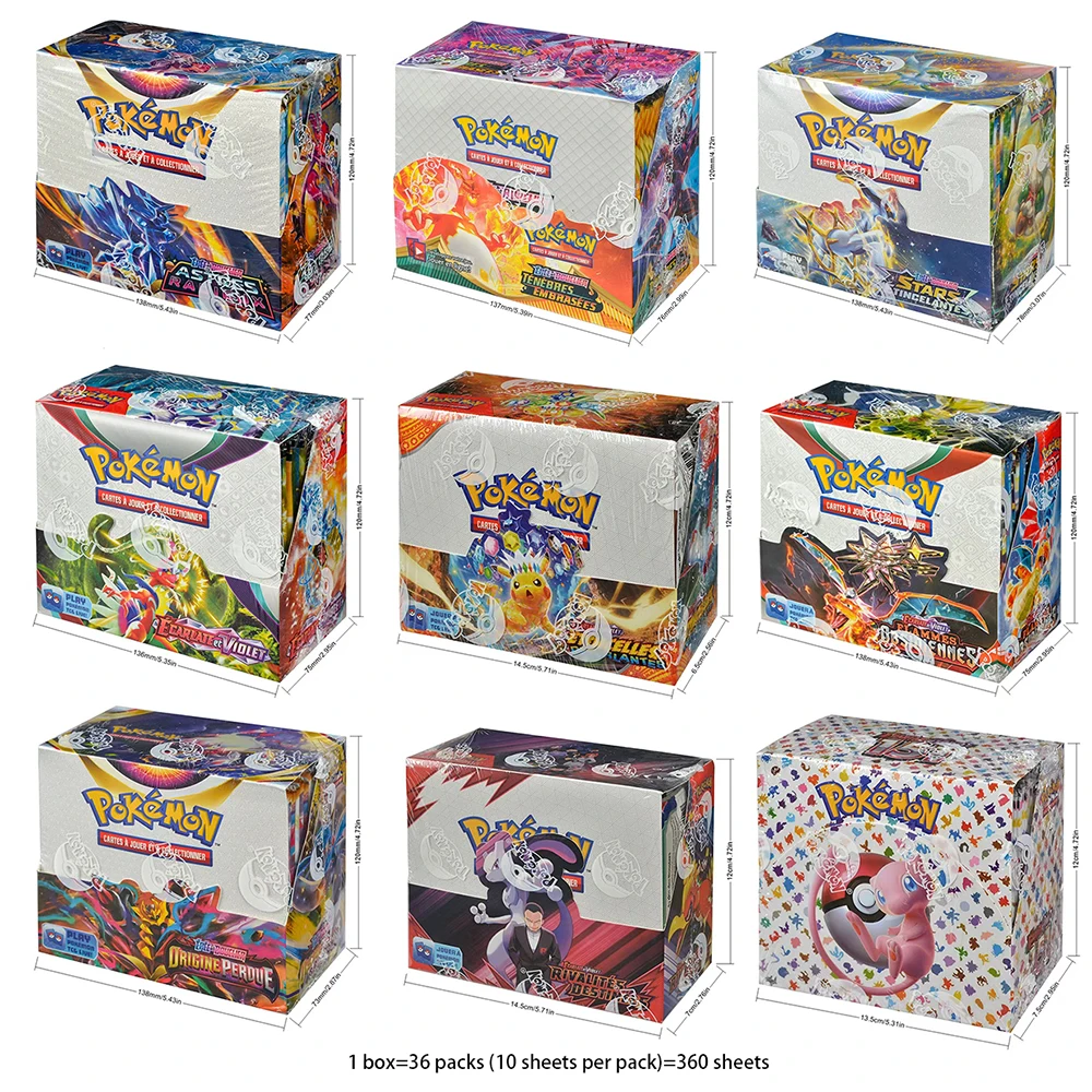 

Французская версия Pokémon TCG: Ecarlet & Violet Etsncelles Astral Radiance Obsidian Flames Booster Box, набор карт Pokémon, 36 упаковок, подарочный набор