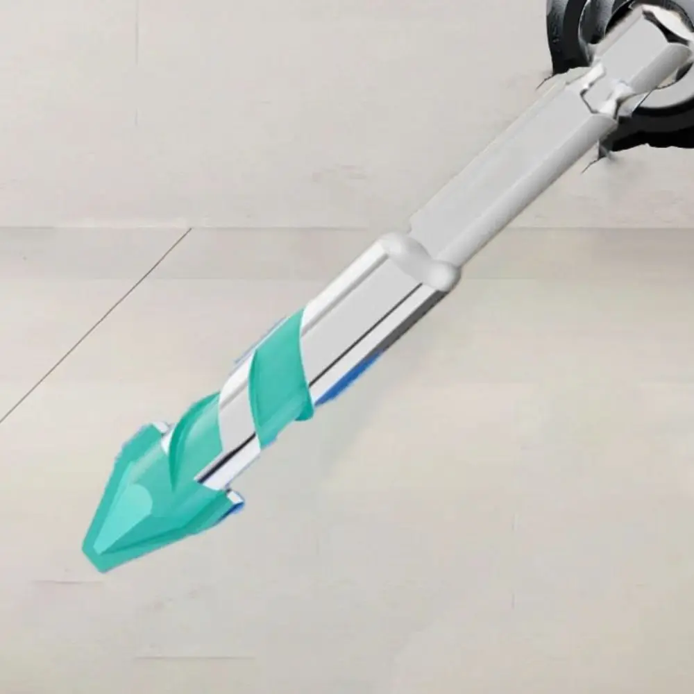 Ultra-High Hardness Sawtooth Drill Bit Four-Edged Serrated Skewed Head Tile Drill Bit Hexagonal Shank 6mm to 12mm Sizes