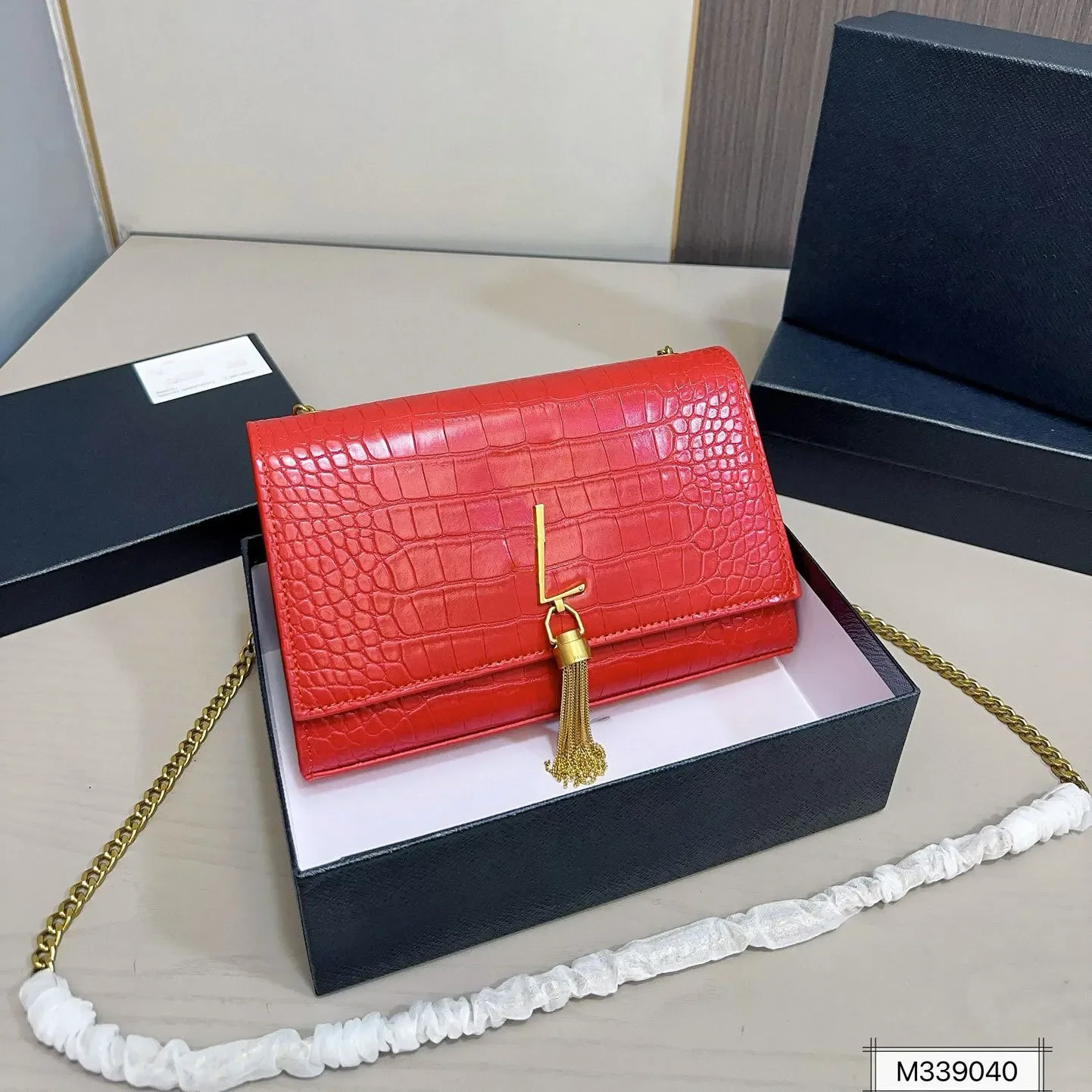 

Designer Bags Women Real Leather Letter Chain Bag Woman Handbag Lady Alligator Crossbody Shoulder Bags Evening Gown Wallet High
