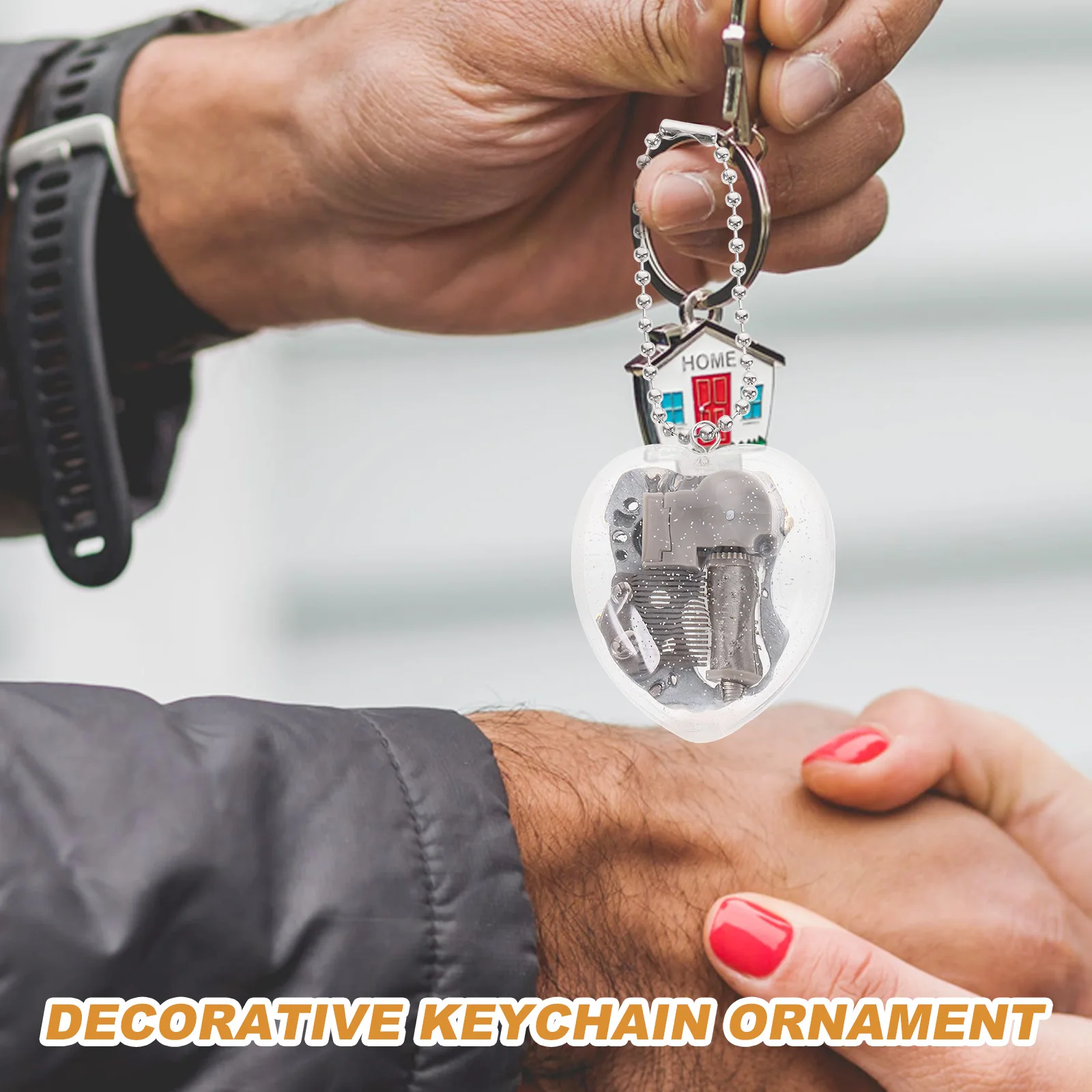 

Music Box Pendant Keychain Hanging Charm Decorative Mini Key Ring Charm Bag Ornament Diy Craft Pendant Fine Workmanship Delicate