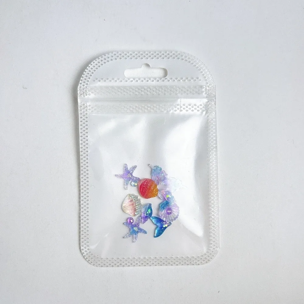 Colorful Translucent 3D Nail Charms Multiple Shapes Resin Nail Art Decorations Marine Design Resin Nail Decorations