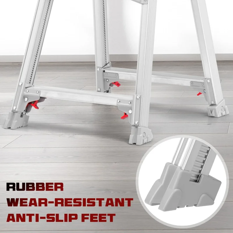 Ladder, A Frame 3 Step Extension Feet Ladder, Multi Position Ladder with Adjustable Feet, 330 lbs Safe Load Ladder