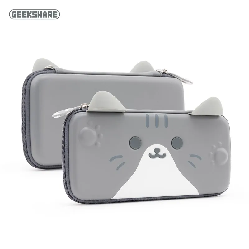 GeekShareかわいい猫の耳ニンテンドースイッチ用ポータブルケースと