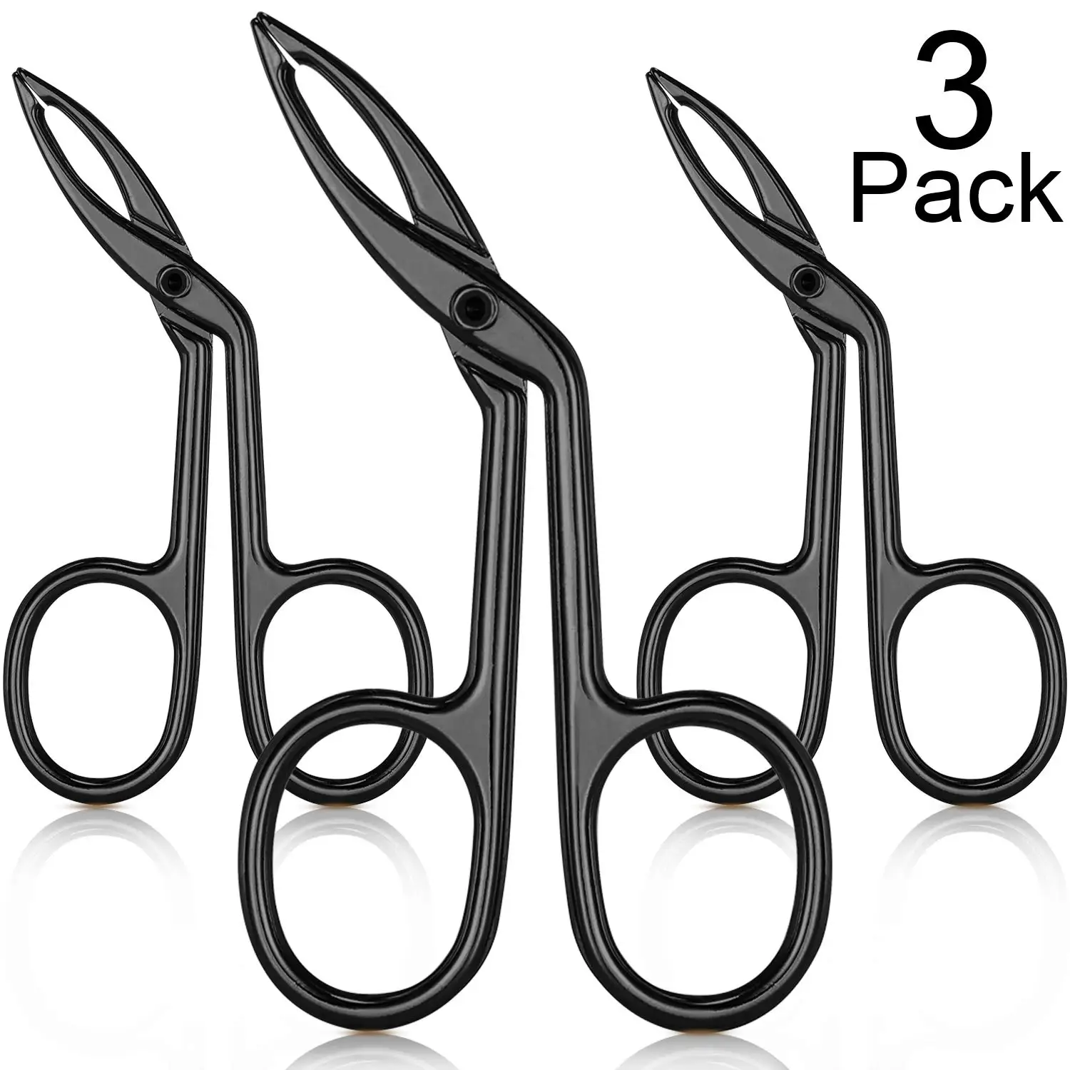 

Stainless Steel Eyebrow Scissors Handle Shaped Eyebrow Tweezers Straight Flat Tip Tweezers Hair Plucker for Trimming and Shaping