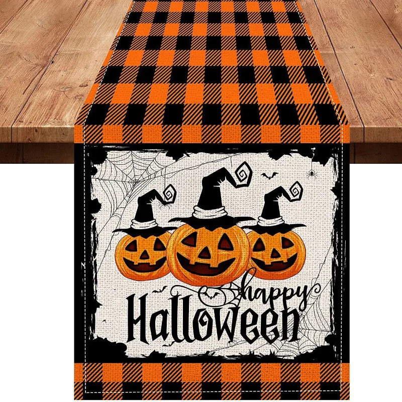 Halloween Ghost Pumpkin Rectangle Tablecloth Dining Room Decorations Waterproof Table Flag Home All Saints' Day Decorations