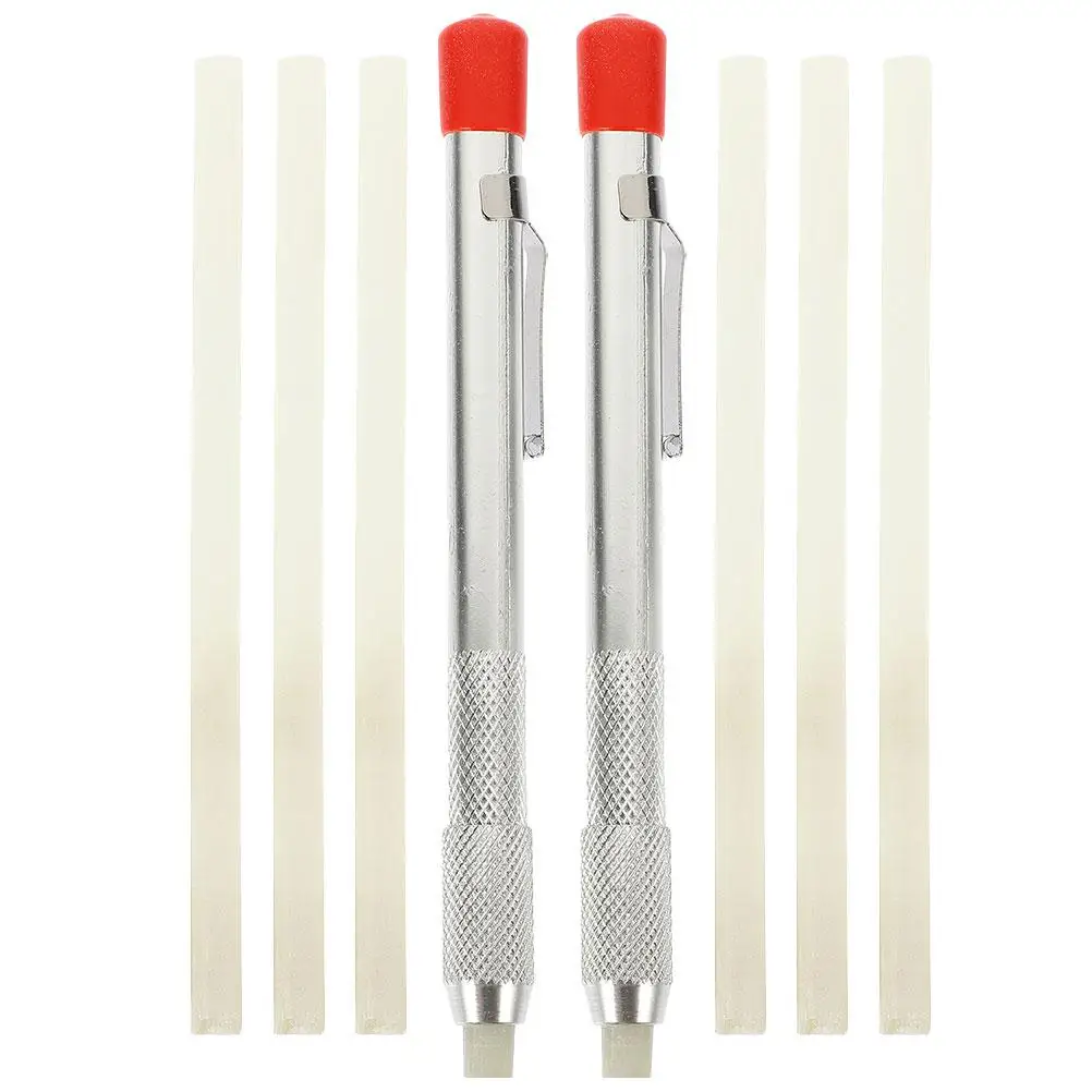 2pcs Soapstone Holder Marking Pencils 12 Refillable Cores Soapstone Pencils for Welding Tools Steel Aluminum Castings