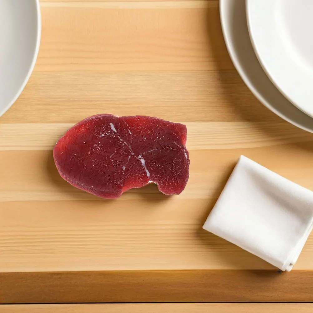 

2pcs Realistic Artificial Pork Beef Meat Lifelike Food Props Simulation Kitchen Decor Photography Display Fake Steak For
