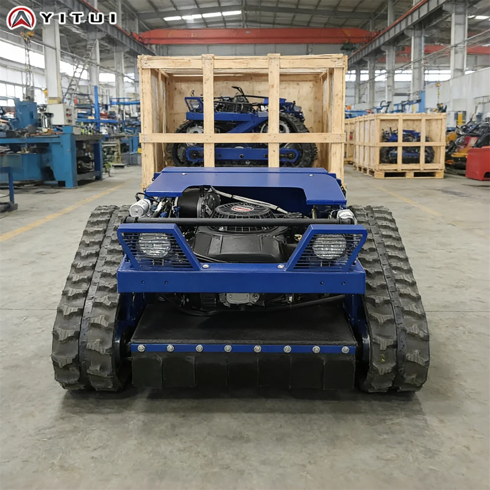 Factory Direct Customized Cutting Width 1100mm Intelligent Remote Control Lawn Mower Rubber Track Small Lawn Mower