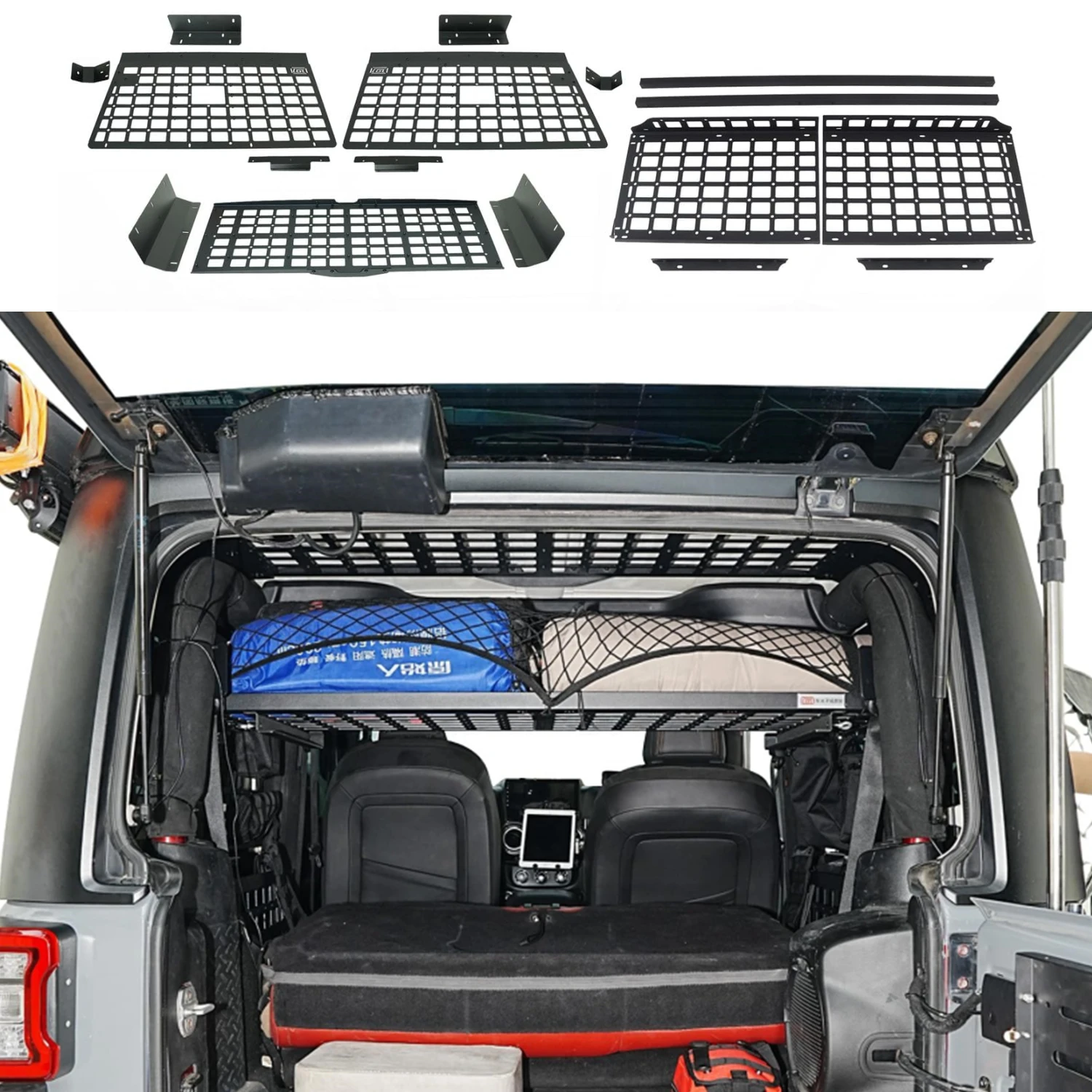 

Modular Storage Panels MOLLE PANEL Fit for Jeep Wrangler 2-Door JK 2007-2017 Trunk Organizers Shelf