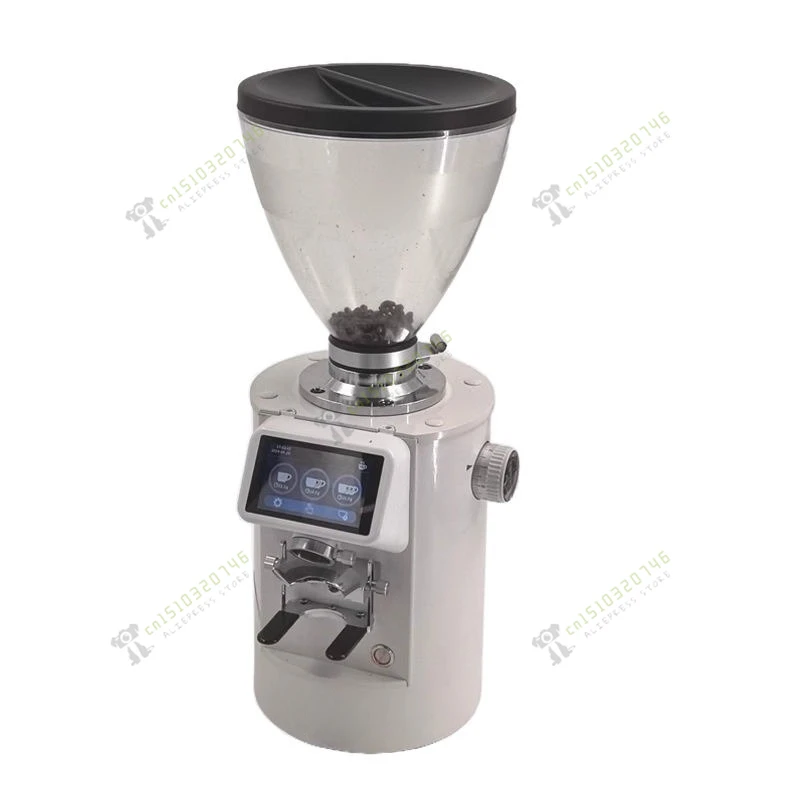 220V Electric Coffee Grinder 600W Espresso Coffee Grinder Flat Disc Coffee Miller Touch Panel With Weighing Quantitative